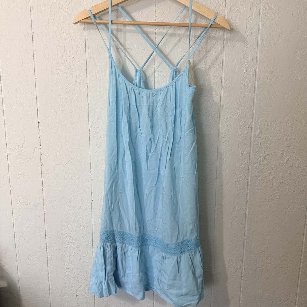 Alter d' State Blue Flowy Tiered Mini Dress Womens Size S NWT